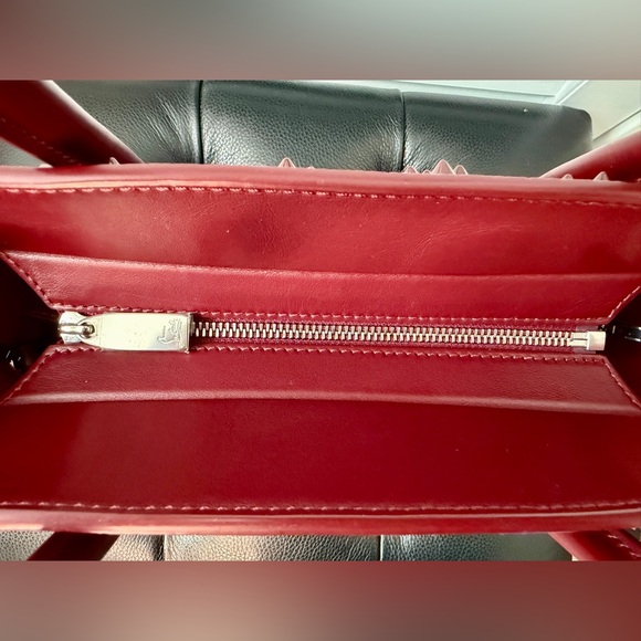 Christian Louboutin Calfskin Spikes Loubinthesky Medium Paloma Tote | Merlot - Picture 9 of 16